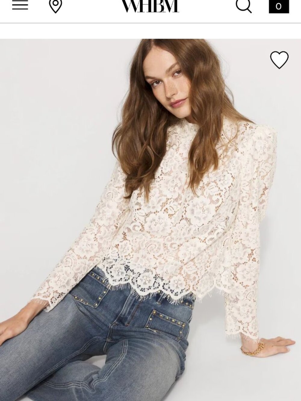 NWT WHITE HOUSE BLACK MARKET embellished lace blouse top - Picture 2 of 3